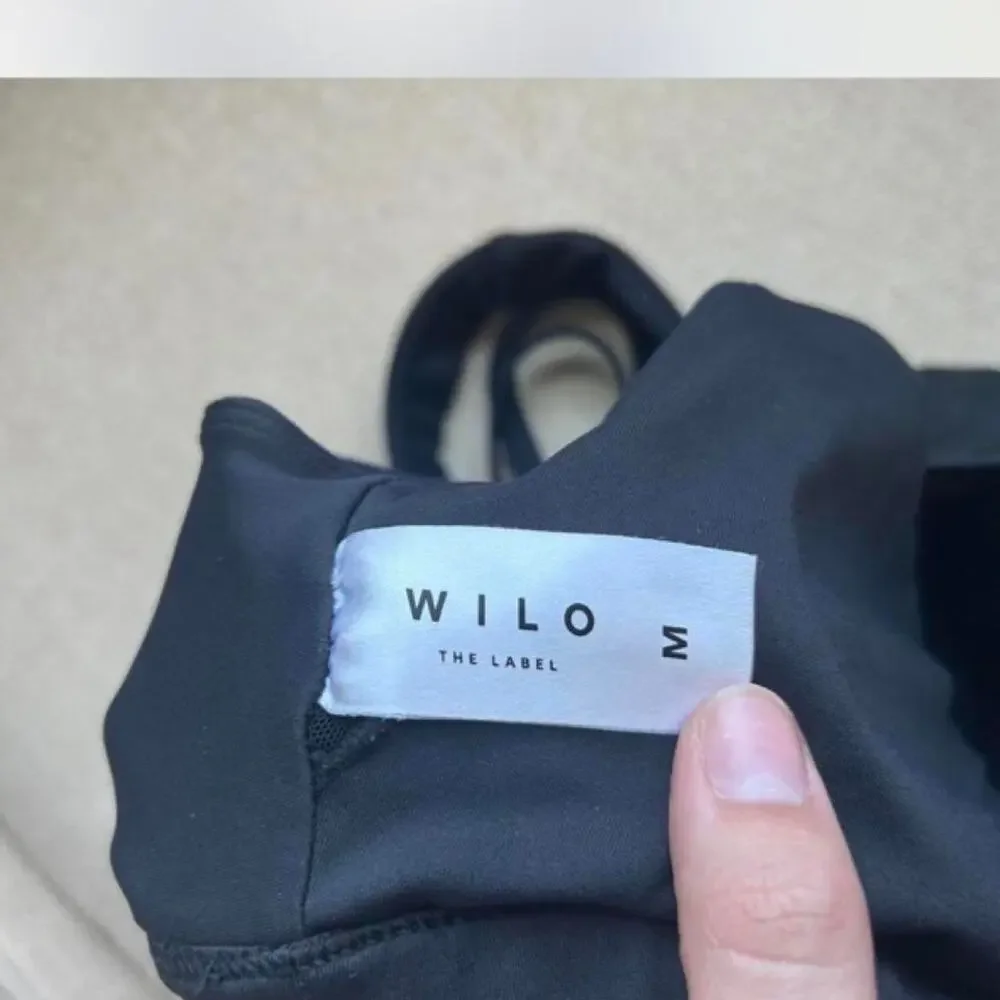 Wilo the label black sports bra with criss-cross back straps M